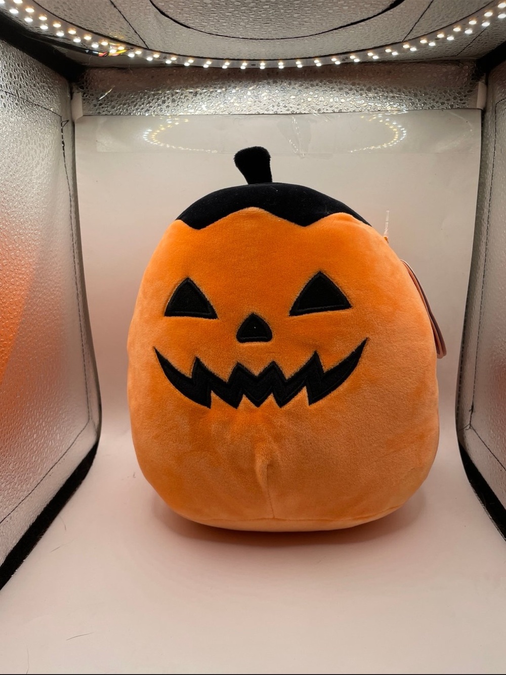 Squishmallows Orange & Black Pumpkin Plush - Halloween Jack-O'-Lantern